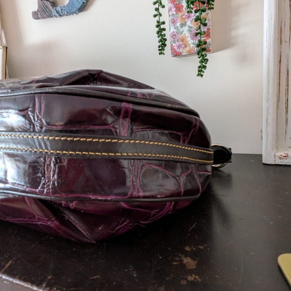 Dooney & Bourke Collins Hobo Croc Embossed Leather – Plum NWT - Picture 13 of 14